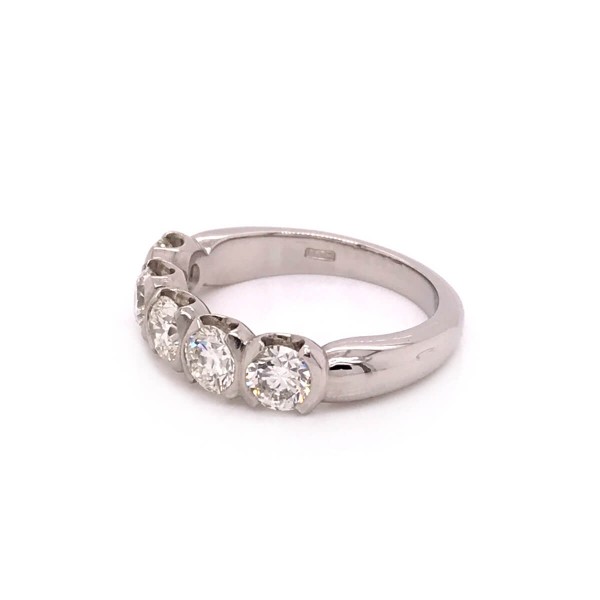 Diamond Five Stone Half Eternity Ring - Cry For The Moon