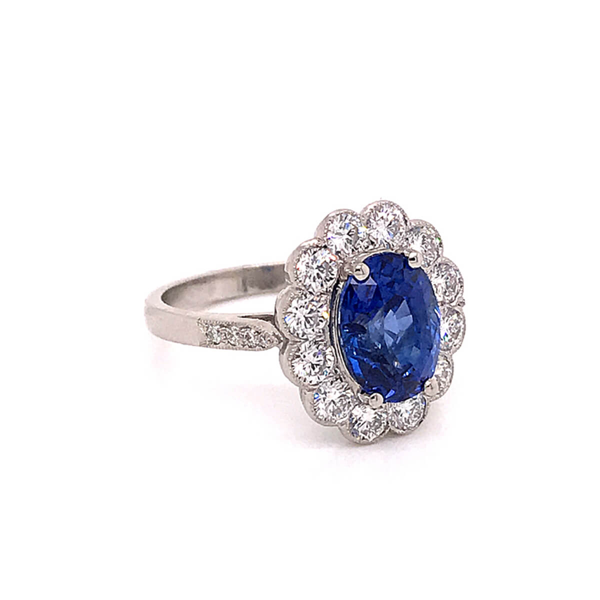 Oval Sapphire & Diamond Cluster Ring | Cry For The Moon