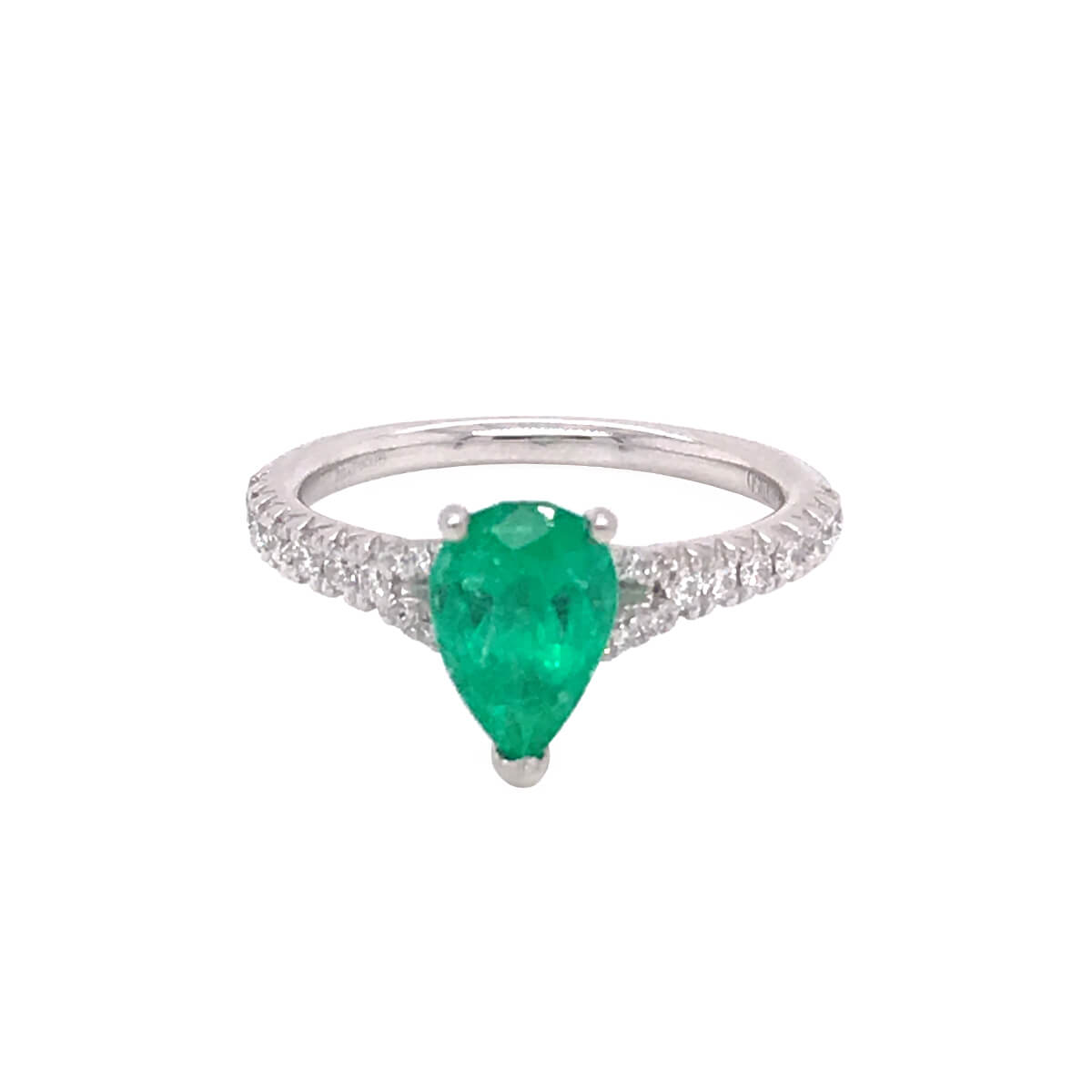 1.30ct Pear Shaped Emerald Solitaire Ring | Cry For The Moon