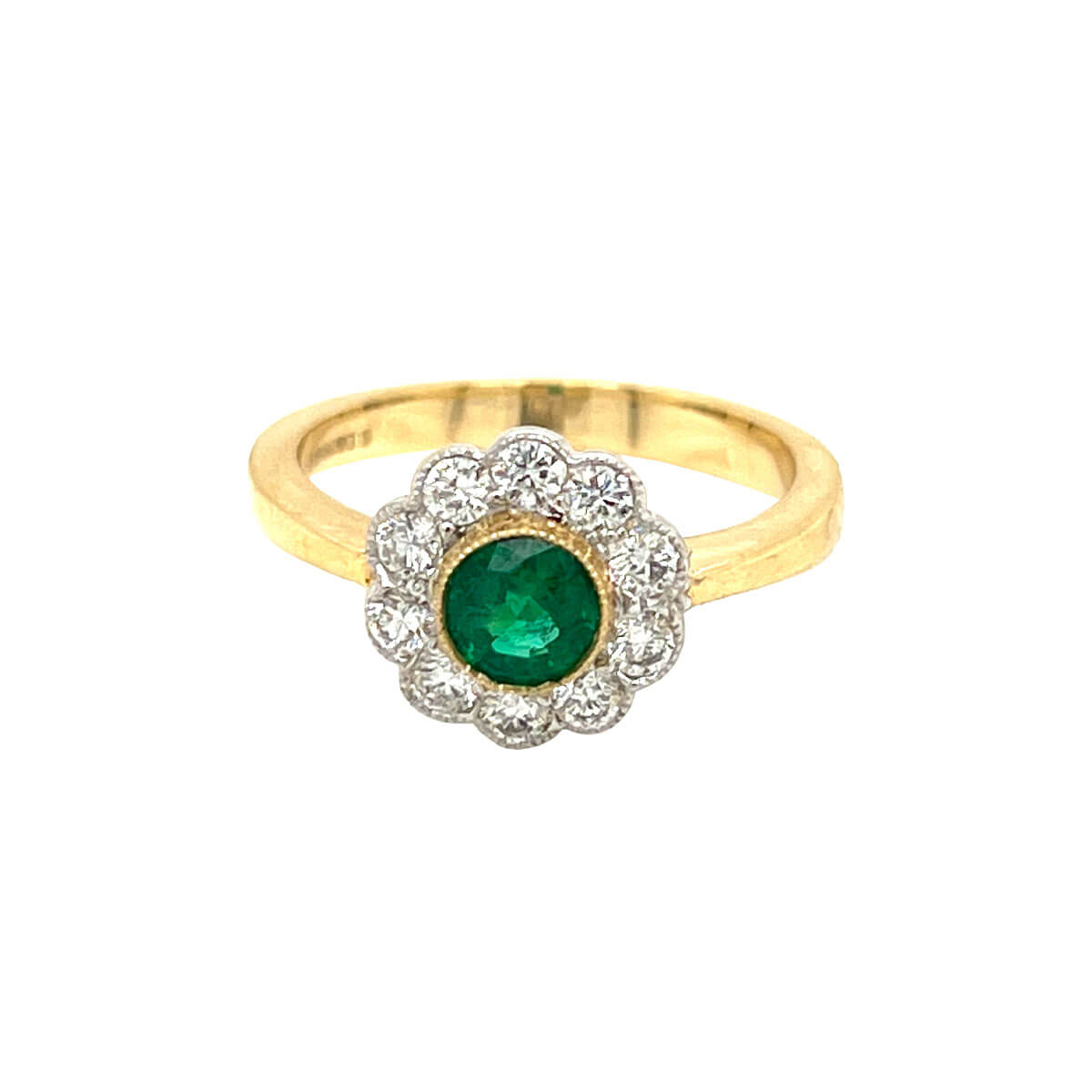0.46ct Round Emerald & Diamond Cluster Ring | Cry For The Moon