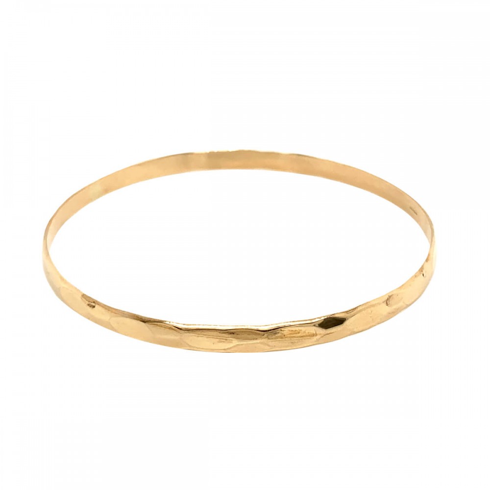 9ct Yellow Gold Faceted Slave Bangle | Cry For The Moon