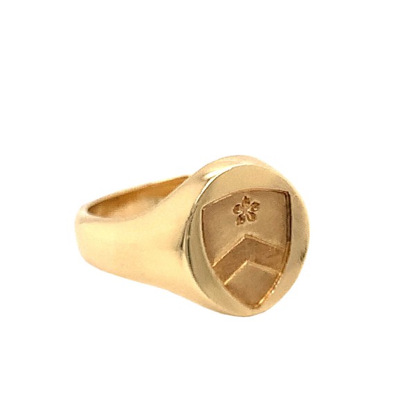 Men's Engraved Cushion Solid 9ct Gold Signet Ring | Gents 9ct Yellow Gold  Heavy Engraved Cushion Signet Ring | Bay Rings