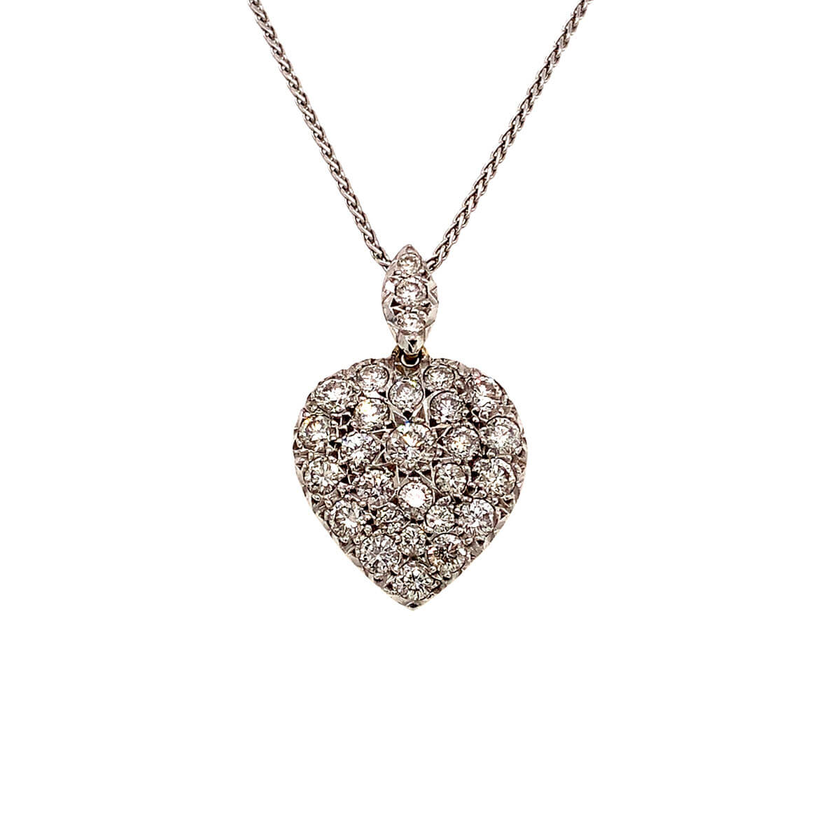 1.80ct Round Brilliant Cut Diamond Heart Cluster Pendent | Cry For The Moon